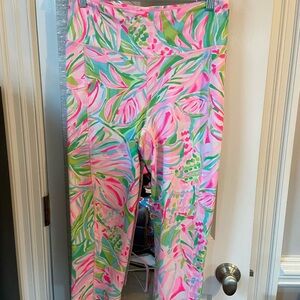 Lilly Pulitzer Luxletic Pink and Green Leggings EUC